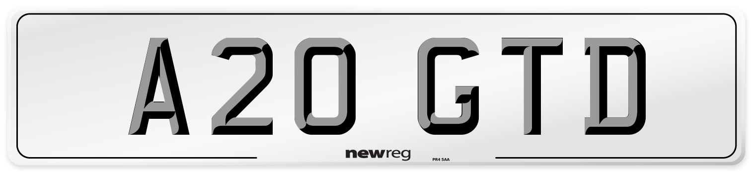A20 GTD Number Plate from New Reg